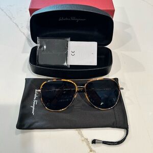 Salvatore Ferragamo Tortoise Sunglasses